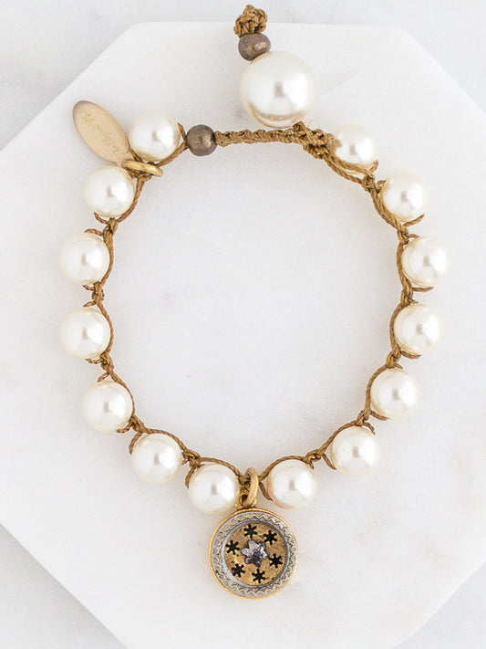 Star Petite Antique Button Bracelet