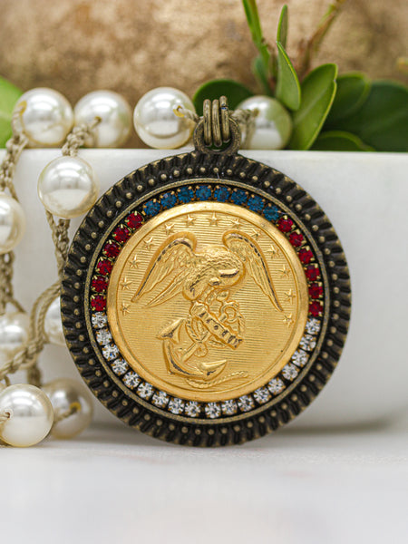 U. S. Marine Corps Vintage Button Necklace