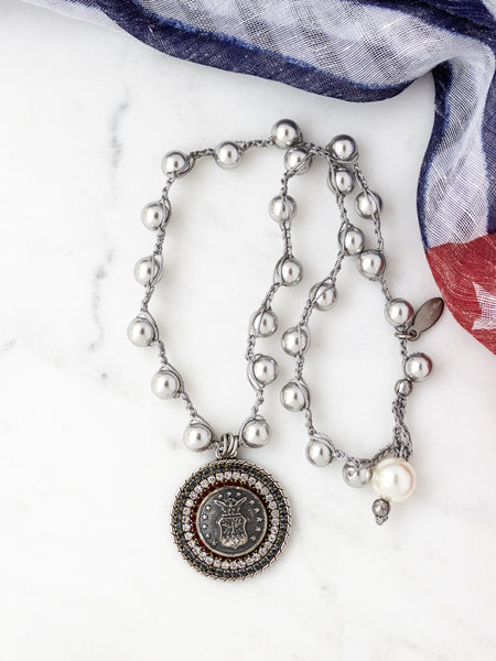 U. S. Air Force Vintage Button Necklace